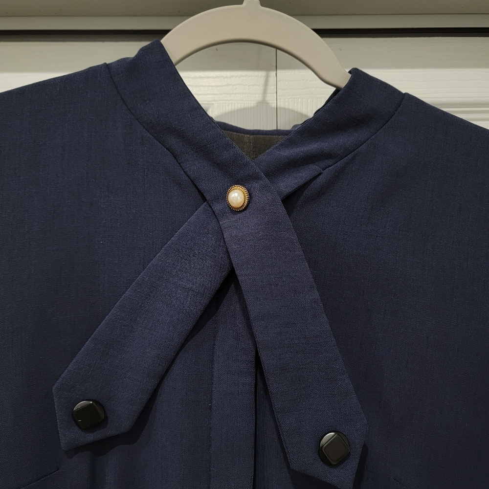 Women's Blue Vintage-inpired 1950s Swing Dress - Picture 4 of 6